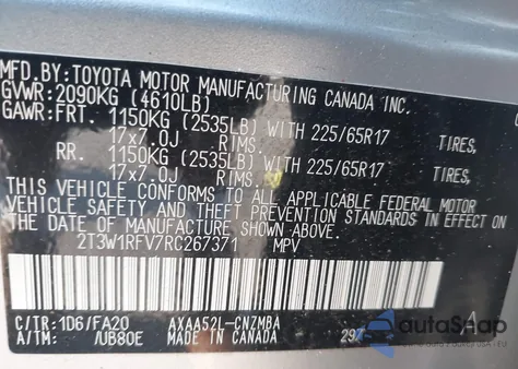 2024 Toyota Rav4 Xle from USA, damaged, VIN 2T3W1RFV7RC267371